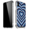Blue Heart Pattern iPhone XS Max Clear Case
