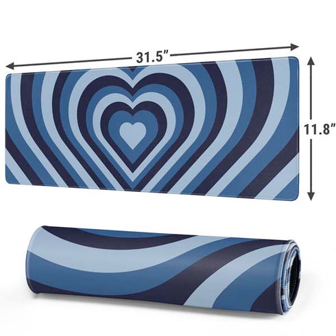 Blue Heart Pattern Gaming Mouse Pad