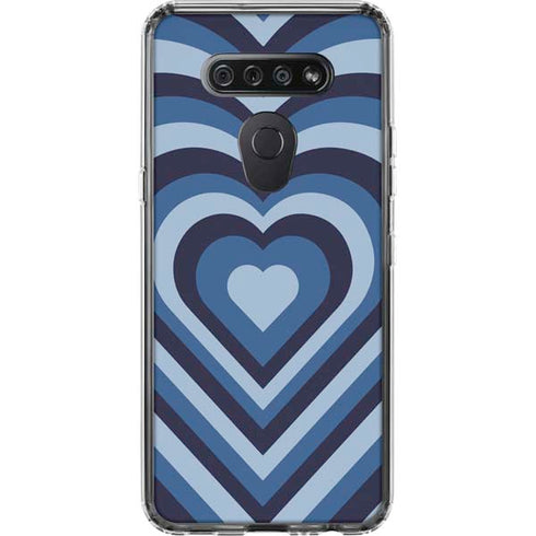Blue Heart Pattern LG K51/Q51 Clear Case