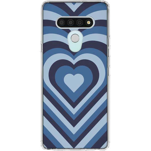 Blue Heart Pattern LG Stylo 6 Clear Case