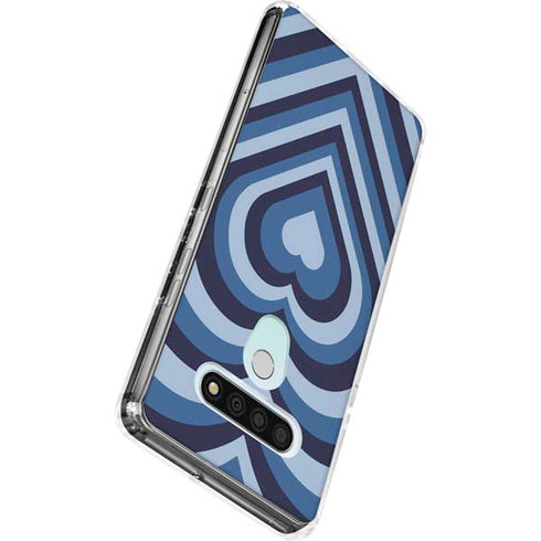 Blue Heart Pattern LG Stylo 6 Clear Case