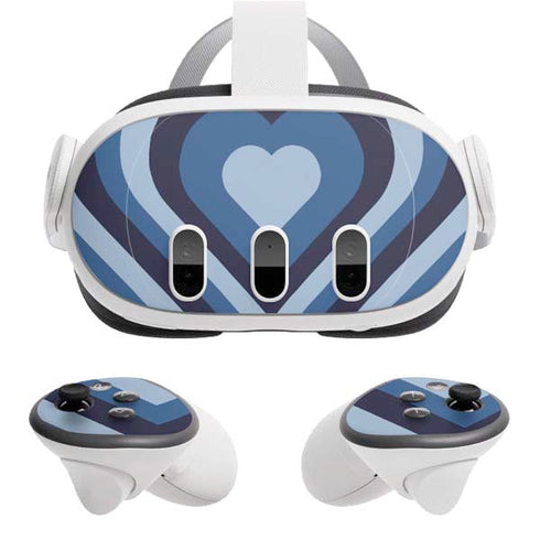 Blue Heart Pattern Meta Quest 3 Skin