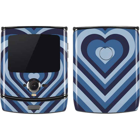 Blue Heart Pattern Motorola RAZR Skin
