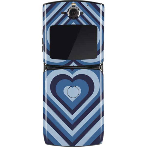 Blue Heart Pattern Motorola RAZR Skin