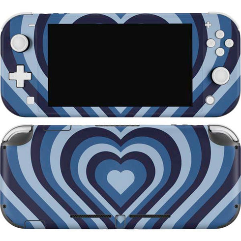 Blue Heart Pattern Nintendo Switch Lite Skin