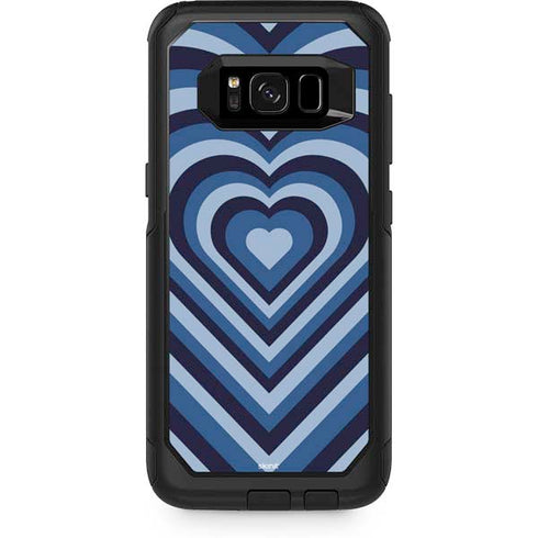 Blue Heart Pattern Otterbox Commuter Galaxy Skin