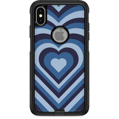 Blue Heart Pattern Otterbox Commuter iPhone Skin