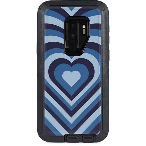 Blue Heart Pattern Otterbox Defender Galaxy Skin