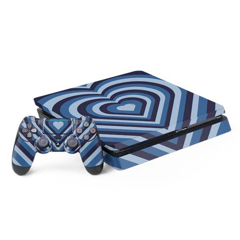 Blue Heart Pattern PS4 Slim Bundle Skin