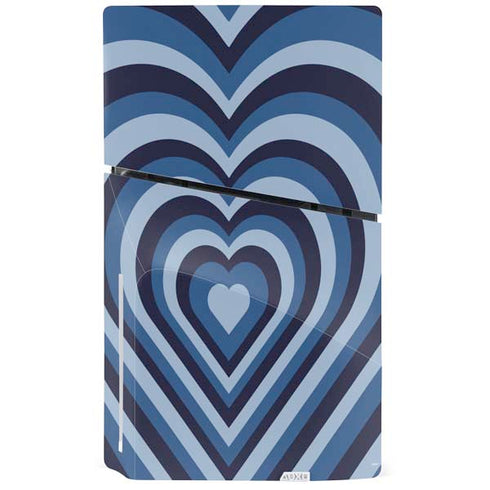 Blue Heart Pattern PS5 Slim Disk Console Skin