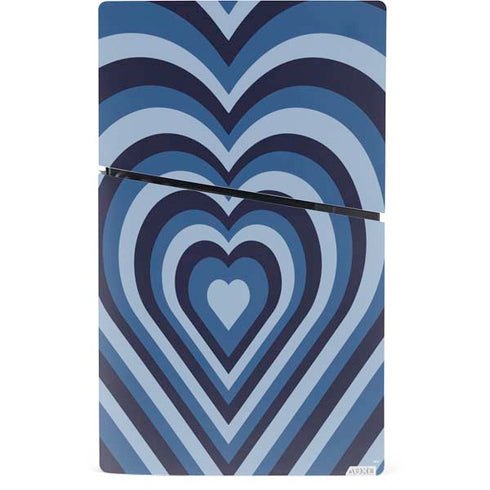 Blue Heart Pattern PS5 Slim Digital Edition Bundle Skin