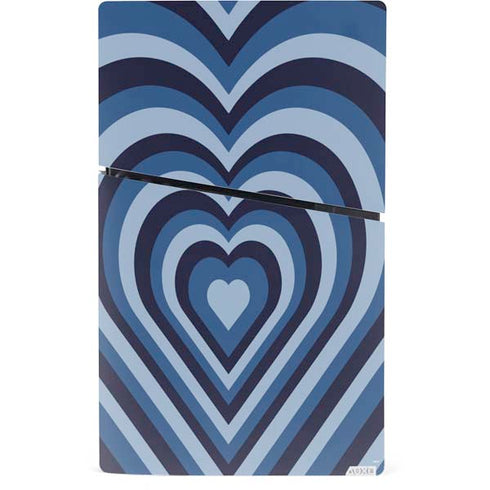 Blue Heart Pattern PS5 Slim Digital Edition Console Skin