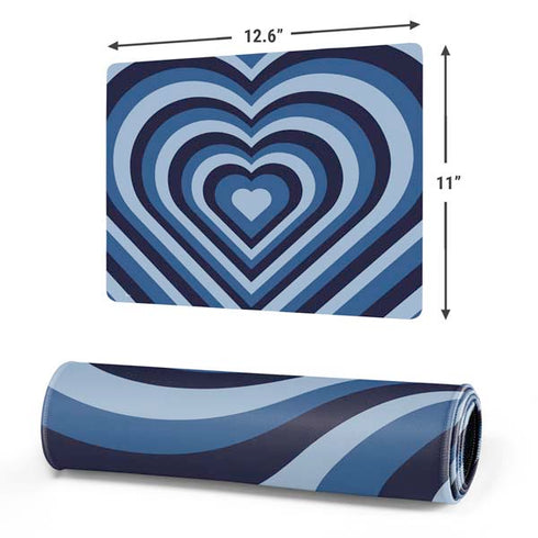 Blue Heart Pattern Gaming Mouse Pad