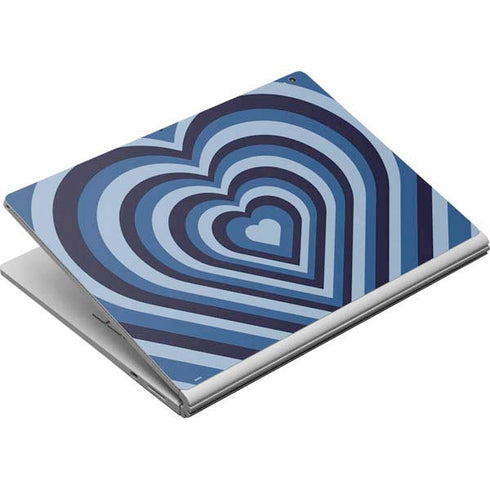 Blue Heart Pattern Surface Book Skin