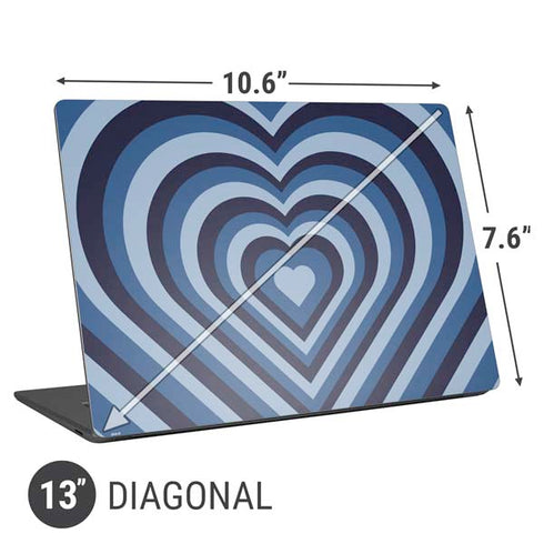 Blue Heart Pattern Universal Laptop 13in (10.6 x 7.6in) Skin