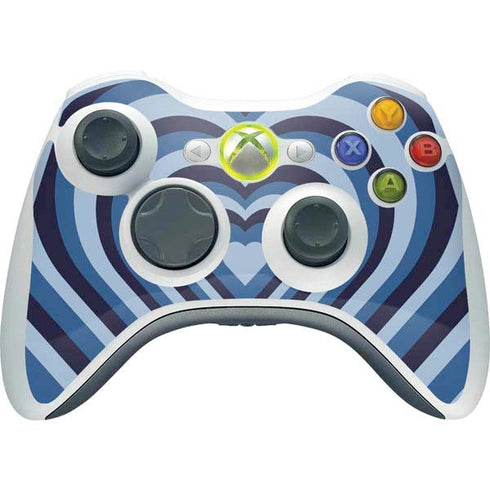 Blue Heart Pattern Xbox 360 Wireless Controller Skin