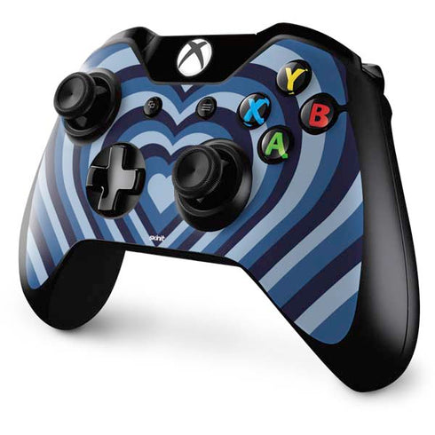 Blue Heart Pattern Xbox One Controller Skin