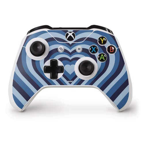 Blue Heart Pattern Xbox One S Controller Skin