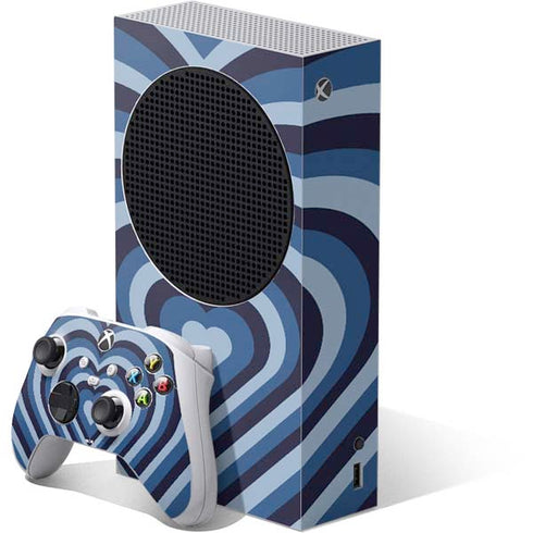 Blue Heart Pattern Xbox Series S Bundle Skin