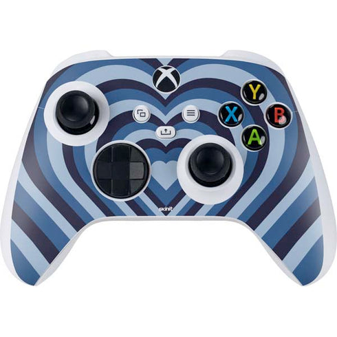 Blue Heart Pattern Xbox Series S Controller Skin