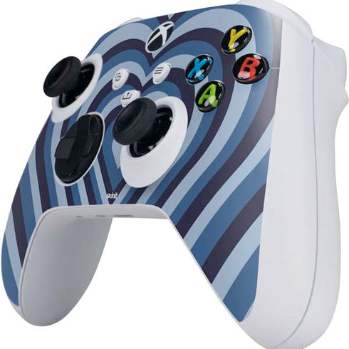 Blue Heart Pattern Xbox Series S Controller Skin