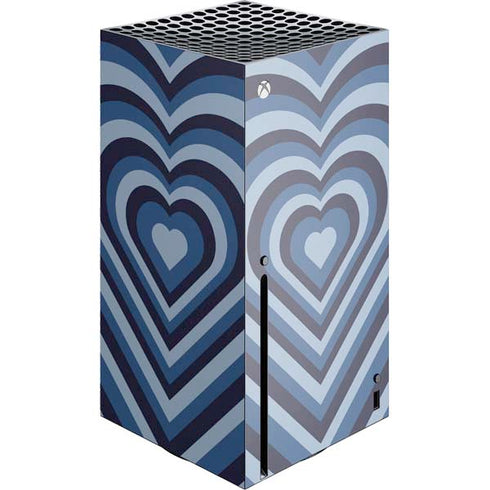 Blue Heart Pattern Xbox Series X Console Skin