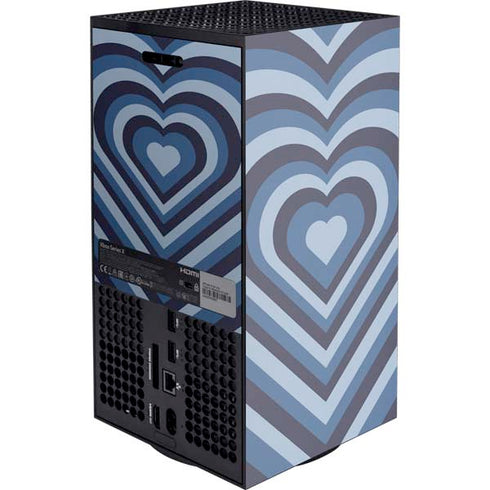 Blue Heart Pattern Xbox Series X Console Skin