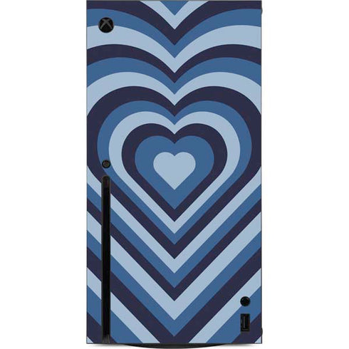 Blue Heart Pattern Xbox Series X Console Skin