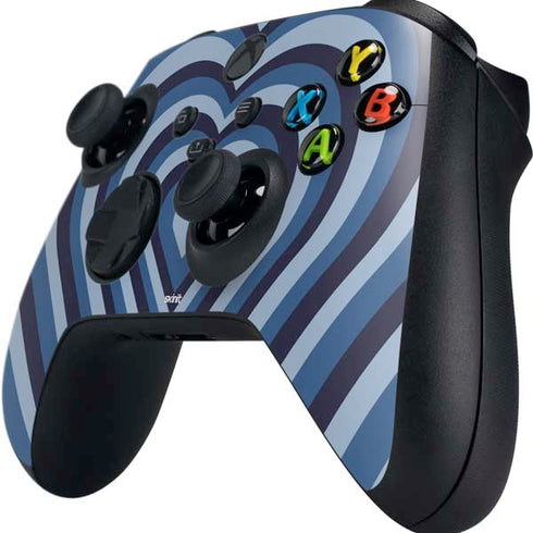 Blue Heart Pattern Xbox Series X Controller Skin
