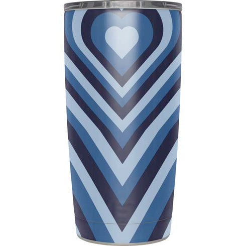 Blue Heart Pattern Yeti 20oz Tumbler Skin