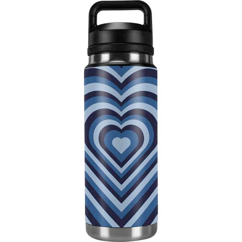 Blue Heart Pattern YETI Rambler 26oz Bottle Skin