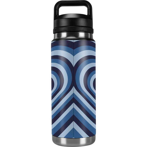 Blue Heart Pattern YETI Rambler 26oz Bottle Skin