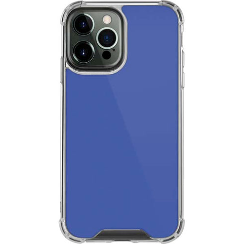 Blue Solid iPhone 14 Pro Max Clear Case
