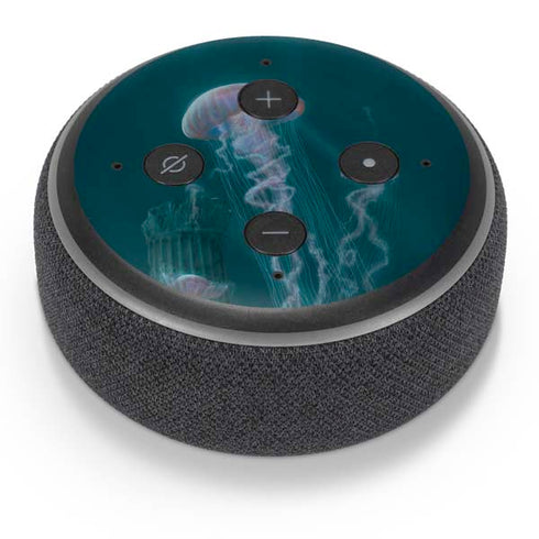 Vincent Hie Blue Jellyfish Amazon Echo Dot Skin