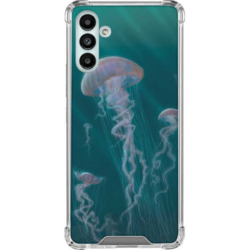 Vincent Hie Blue Jellyfish Galaxy A13 5G Clear Case