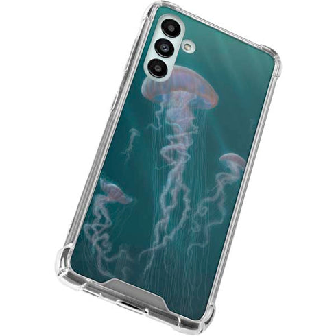 Vincent Hie Blue Jellyfish Galaxy A13 5G Clear Case