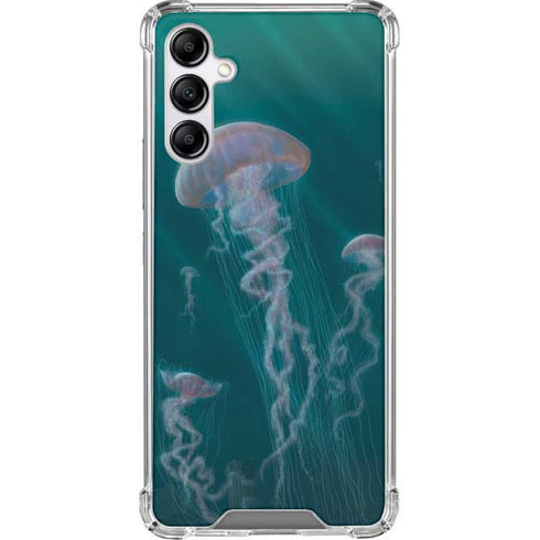 Vincent Hie Blue Jellyfish Galaxy A14 5G Clear Case