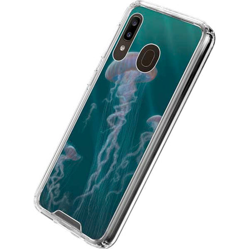 Vincent Hie Blue Jellyfish Galaxy A30 Clear Case