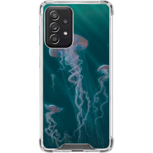 Vincent Hie Blue Jellyfish Galaxy A52 5G Clear Case