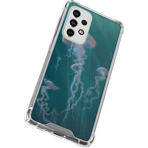 Vincent Hie Blue Jellyfish Galaxy A53 5G Clear Case