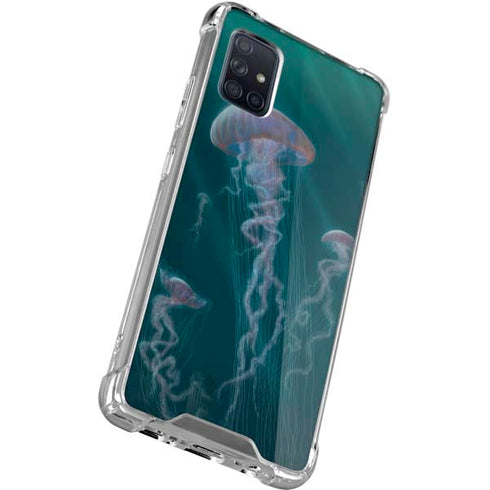 Vincent Hie Blue Jellyfish Galaxy A71 5G Clear Case