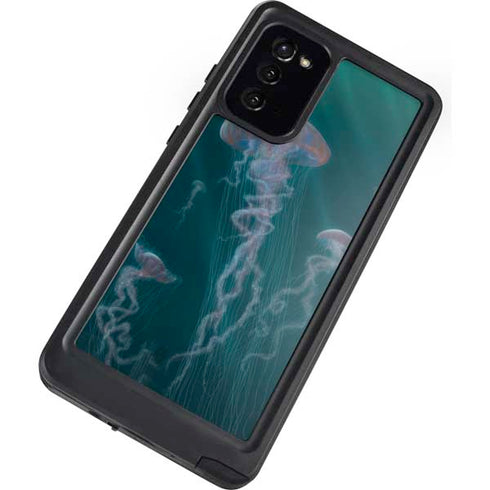 Vincent Hie Blue Jellyfish Galaxy Note20 5G Waterproof Case