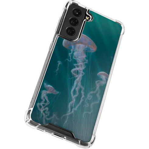 Vincent Hie Blue Jellyfish Galaxy S21 FE Clear Case