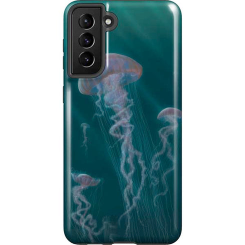 Vincent Hie Blue Jellyfish Galaxy S21 FE Pro Case