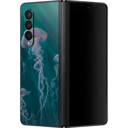 Vincent Hie Blue Jellyfish Galaxy Z Fold3 5G Skin