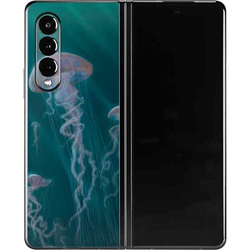 Vincent Hie Blue Jellyfish Galaxy Z Fold3 5G Skin