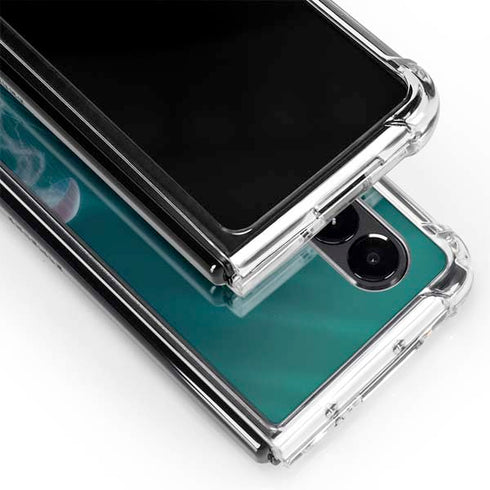 Vincent Hie Blue Jellyfish Galaxy Z Fold4 5G Clear Case
