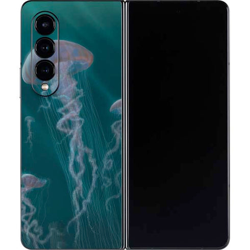 Vincent Hie Blue Jellyfish Galaxy Z Fold4 5G Skin