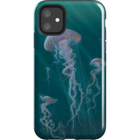 Vincent Hie Blue Jellyfish iPhone 11 Impact Case