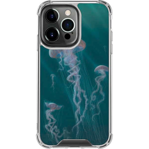 Vincent Hie Blue Jellyfish iPhone 13 Pro Clear Case